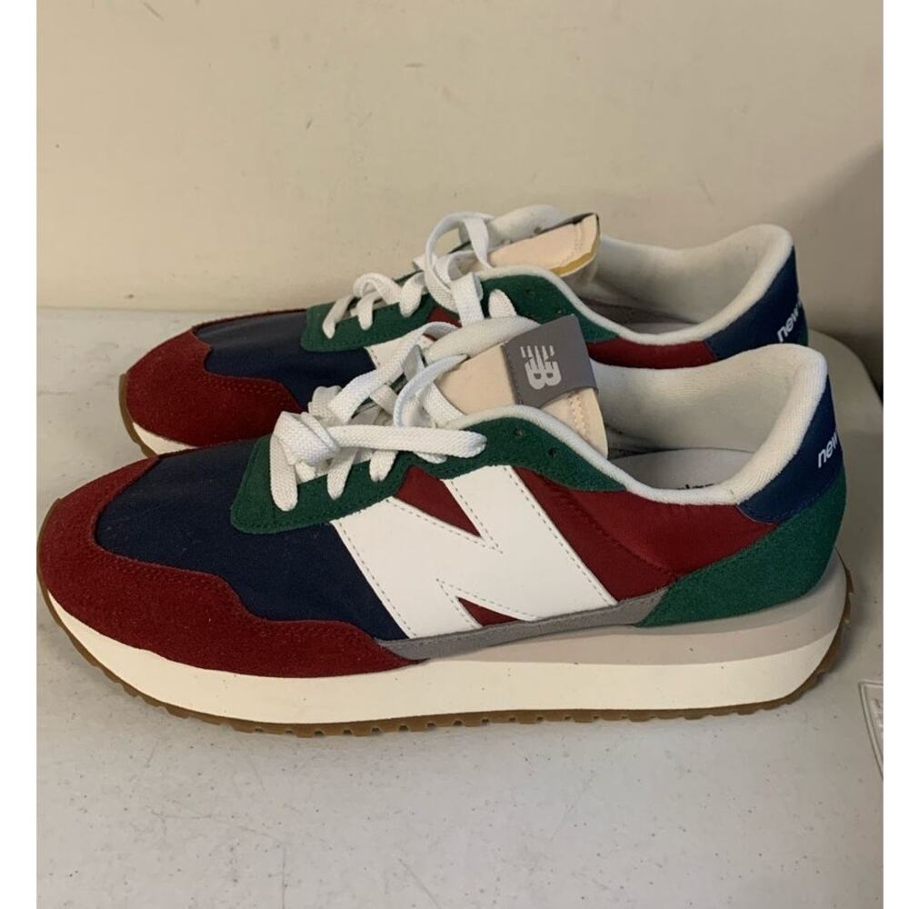 New Balance Men’s Size 11.5 The Intelligence Choice 237 Sneakers, Red Green Navy
